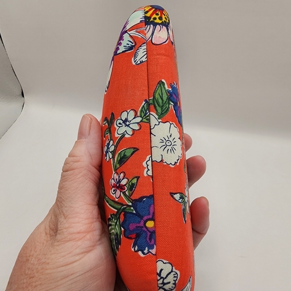 Vera Bradley Coral Floral Hard Shell Glasses Case Clamshell Red Orange - Picture 4 of 5